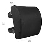Amazon Basics Rectangular Comfortable Back Support Cushion for Office Chairs, Memory Foam, Black - Image 3