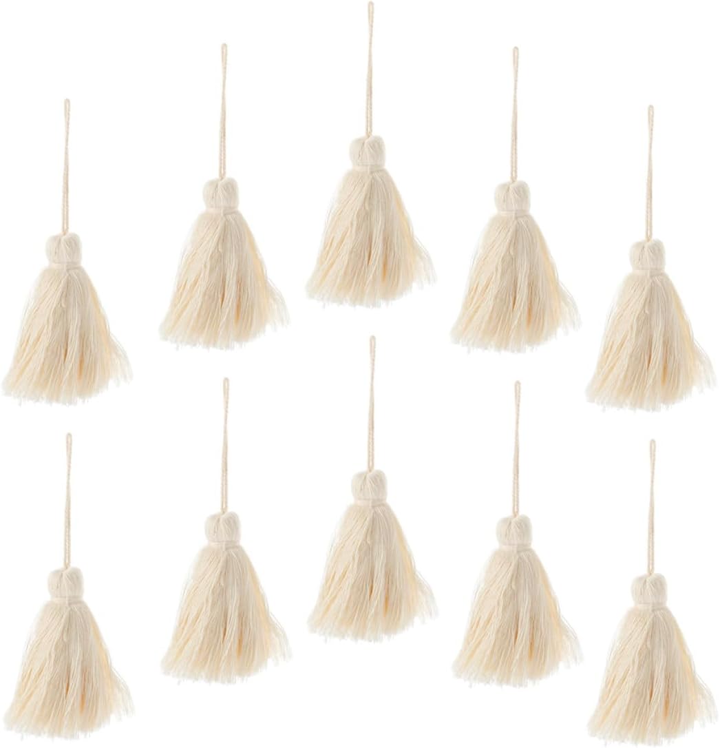 10pcs Cotton Thread Tassels for Craft DIY, Pendant Tassels Bulk with Loop, Key Chain Accessories for Home Decoration and Sewing Projects