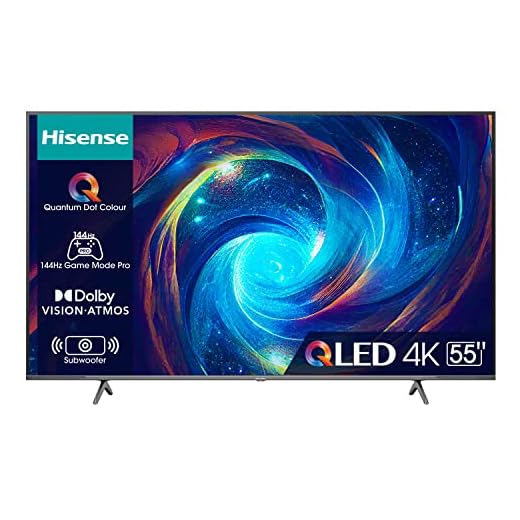 Hisense 55" QLED 4K 2023 55E77KQ PRO, Smart TV VIDAA U7, Dolby Vision IQ, HDR 10+ Adaptive, 144Hz Game Mode PRO, Alexa Built-in, VIDAA Voice, Tuner DVB-T2/S2 HEVC 10, lativù 4K