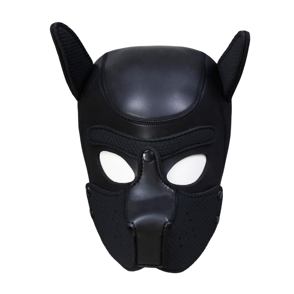 Black Puppy Cosplay Costume Dog Mask, Nylon Dog Roleplay Hood For Adults, Bdsm Role Play Feitsh Gimp Mask