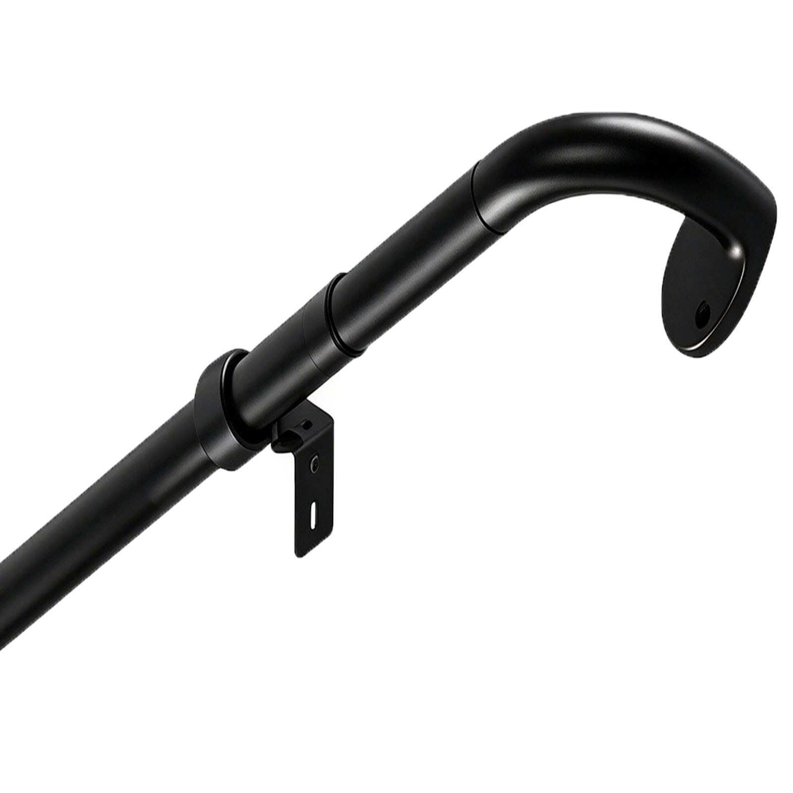 35-157 in Shower Curtain Rod, Carbon Steel Tension Curtain Rod, Adjustable Curved for Bedroom Bathroom Bay Window(Black,100-270cm/39-106in)