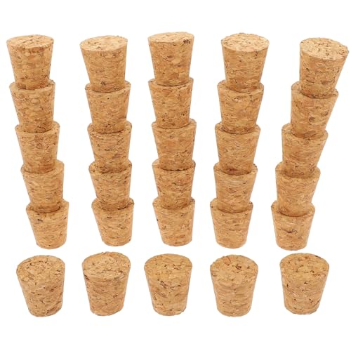 Gadpiparty 30 piezas Tapones de Corcho Cónicos de Madera para Botellas Sellado Hermético para Vino y Manualidades Compatible con Botellas Boca Uso Hogar y Restauración