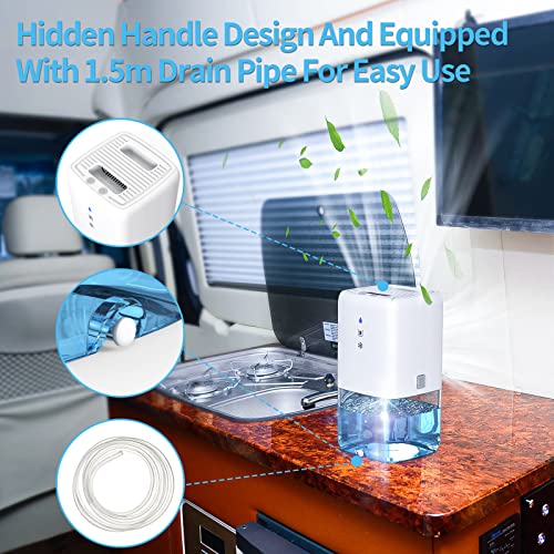 Dehumidifiers For Home,41Oz Dehumidifier Small Dehumidifiers For Room With Drain Hose & Defrost 350 Sq.ft（3300 Cubic Feet）,7 Color Led Light Portable Dehumidifiers For Bedroom Bathroom Closet Desktop Office Rv #TOP4
