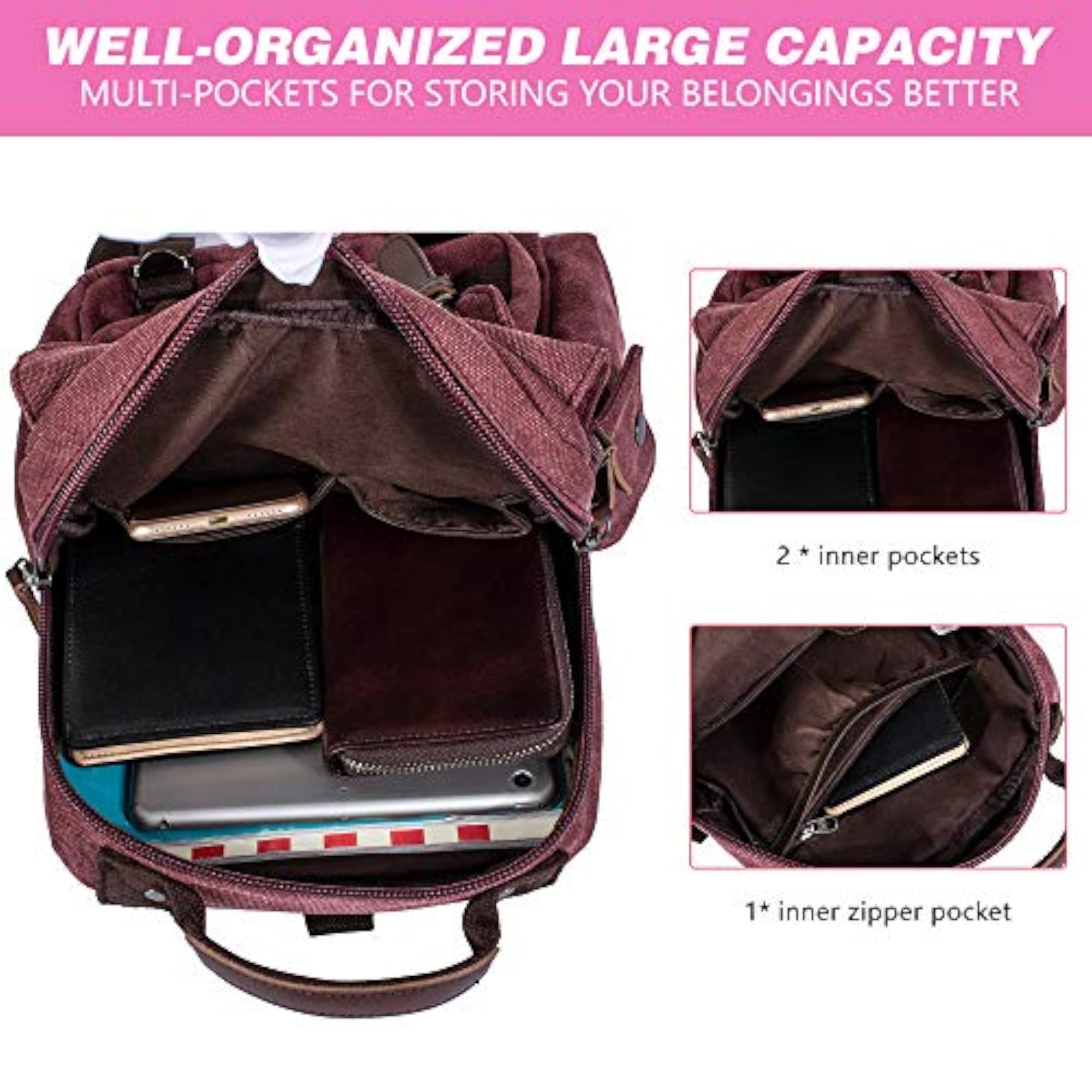 Canvas Messenger Bag Crossbody Shoulder Backpack