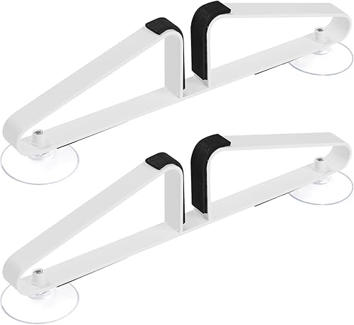 Pies de soporte de metal independientes para mascotas (versión reforzada), patas de soporte triangulares con ventosa juego de 2 para puerta plegable