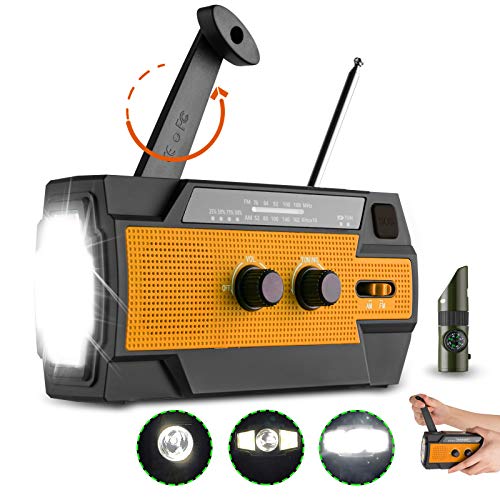 Temgin 多機能 防災ラジオ 動体検知センサー 防災懐中電灯 手回しラジオ 非常用照明器具 ソーラーラジオ 大容量4000mA スマホ充電 SOS緊急警報 AM/FM携帯ラジオ 地震 津波 停電 台風 防災緊急対策 日本語説明書付き