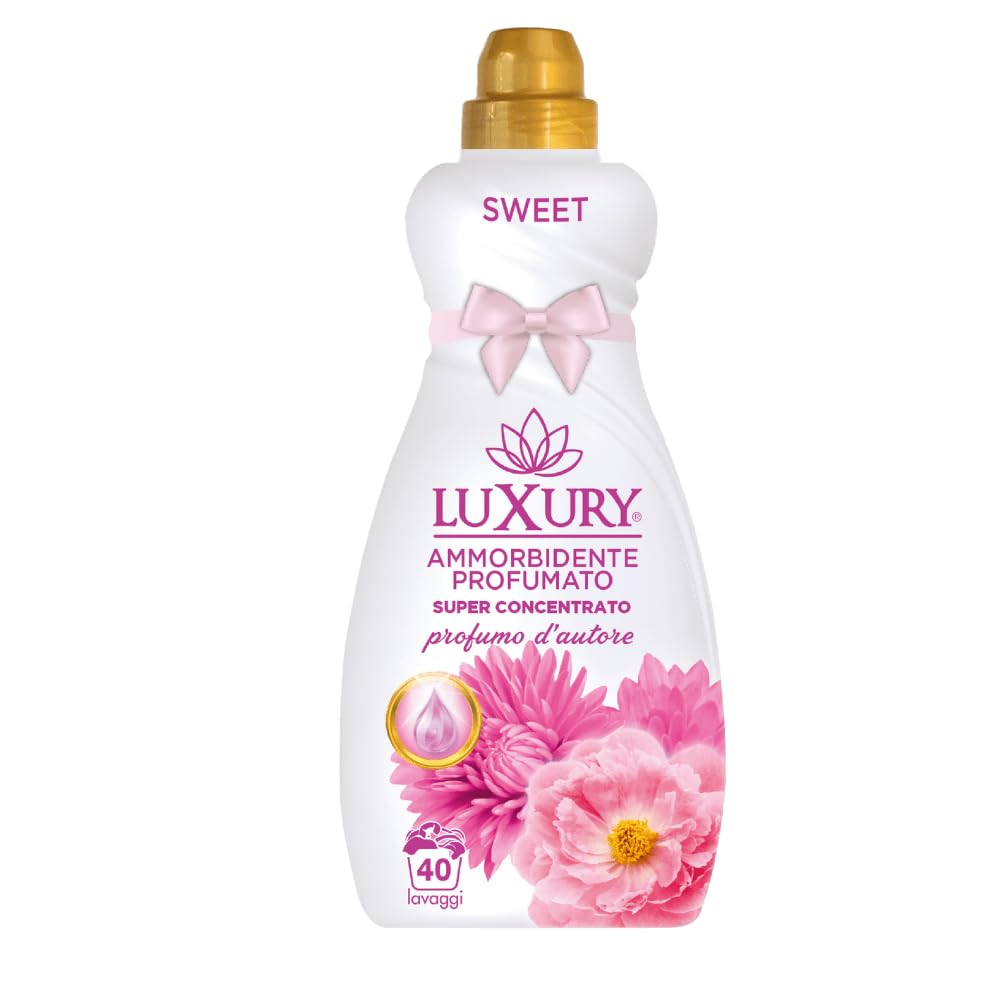 Luxury Ammorbidente Sweet, suavizante concentrado, detergente líquido para tu ropa, 40 lavados, 900 ml + llavero Beni Culinari gratuito