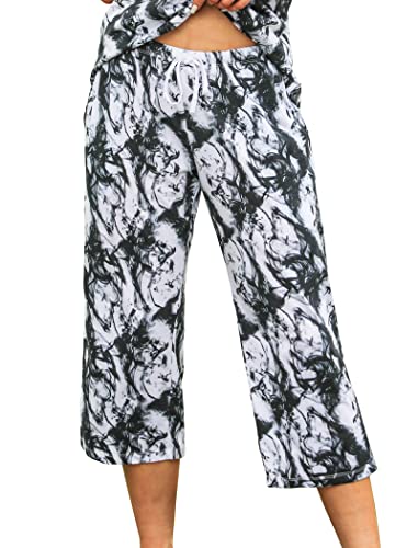 Image of ENJOYNIGHT Women's Capri Pajama Pants Lounge Causal Bottoms Print Sleep Pants