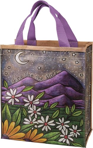 Bolso Tote Diario con diseño de montañas y margaritas miniatura 1