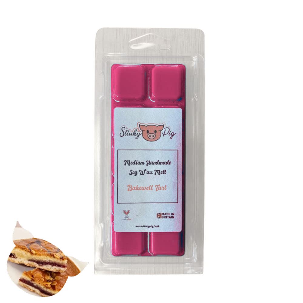 Medium Wax MELT Clamshell BAR - Snap Tart Handcrafted Soy Wax Vegan Long Lasting Highly Scented Handmade Wax Melts (Bakewell Tart)