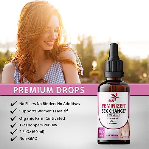 Image of Feminizer by SMS, Pueraria Mirifica Drops | Premium Grade | Herbal Liquid Extract | Non-GMO, Organic, Vegan, Alcohol Free Tincture | 4 Fl Oz (120ml) 2 Pack