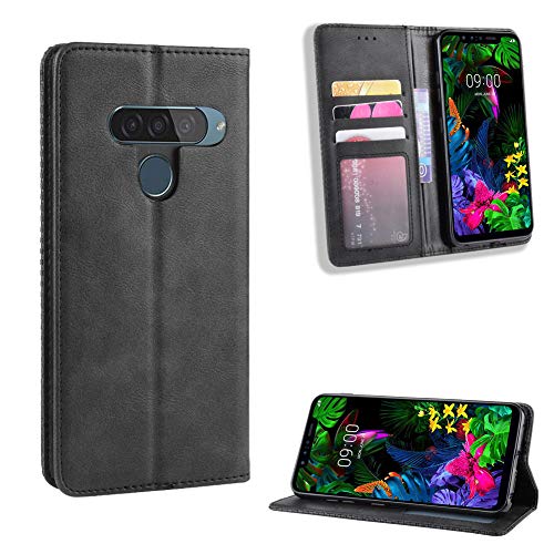 Jielangxin Funda de Cuero PU Funda para LG G8S Thinq,Funda para LG LMG810EA G8S ThinQ / LMG810EAW LMG810EMW / G8 Smart Green Funda Carcasa Case Funda Black