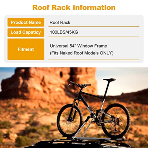 Roadfar Roof Rack Aluminum Top Rail Carries Luggage Carrier 54"(137Cm) Baggage Rail Crossbars #TOP4