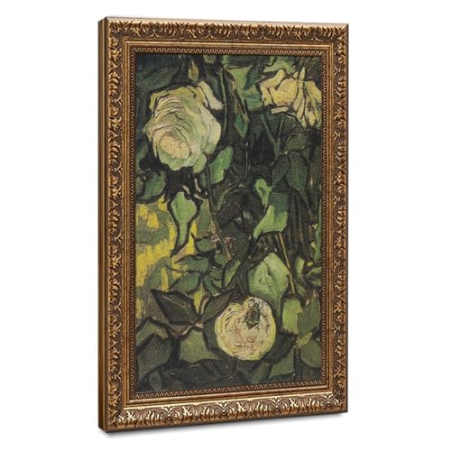 Impression sur toile Van Gogh de roses sauvages 30x45 cm pour decoration murale
