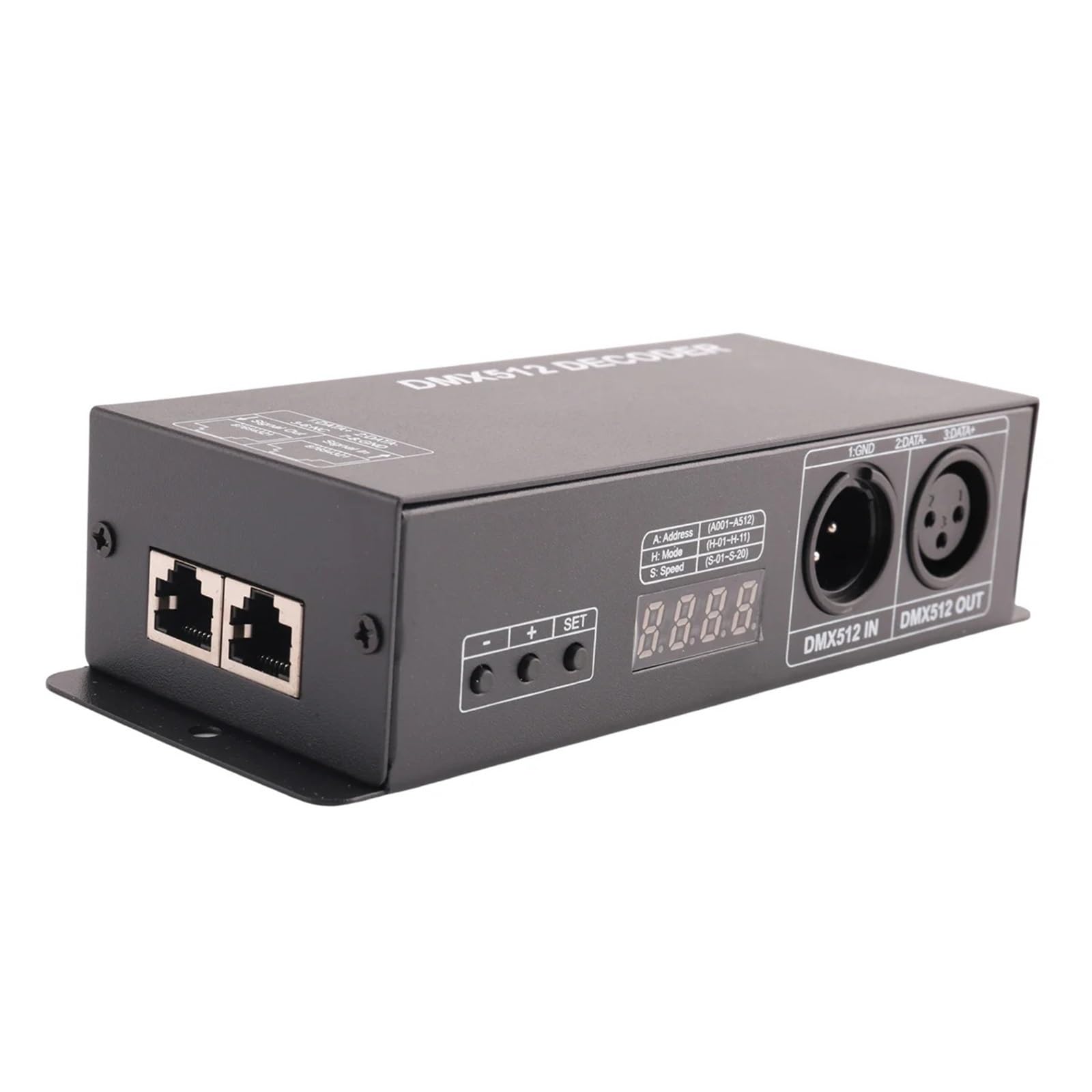 Sterownik ściemniacza do cyfrowego wyświetlacza 512 DMX512 Kontroler nadaje się do taśm świetlnych LED RGBW Złącze RJ45
