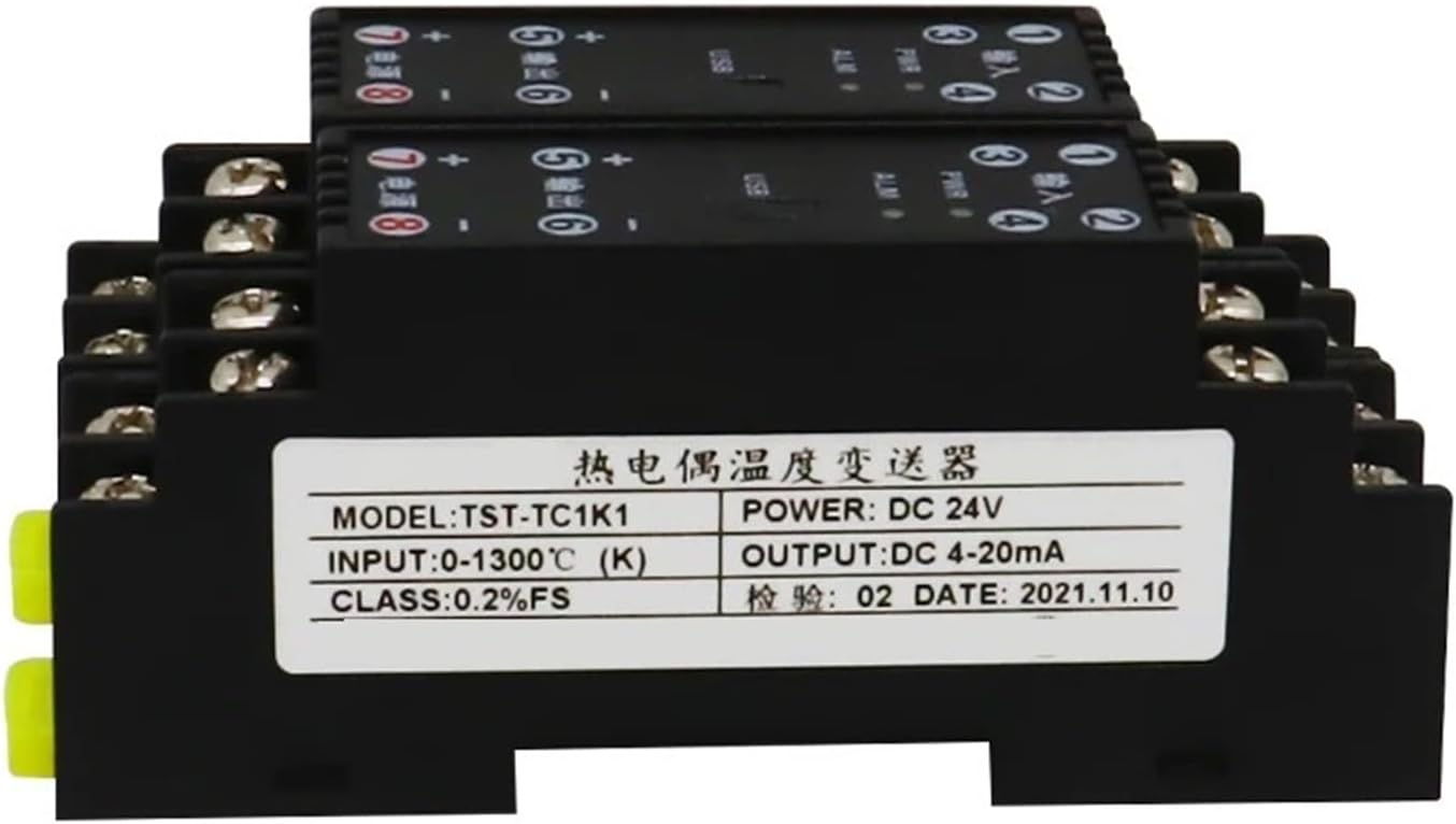 TST-TC Thermocouple Temperature Transmitter to 4-20mA Current Voltage 1IN 1OUT Signal Isolation Module(Output 0-5V_Input T)