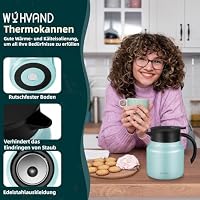 WYHVAND Thermoskanne 800 ml aus Edelstahl, Kaffeekanne, Blau – Ansicht 4