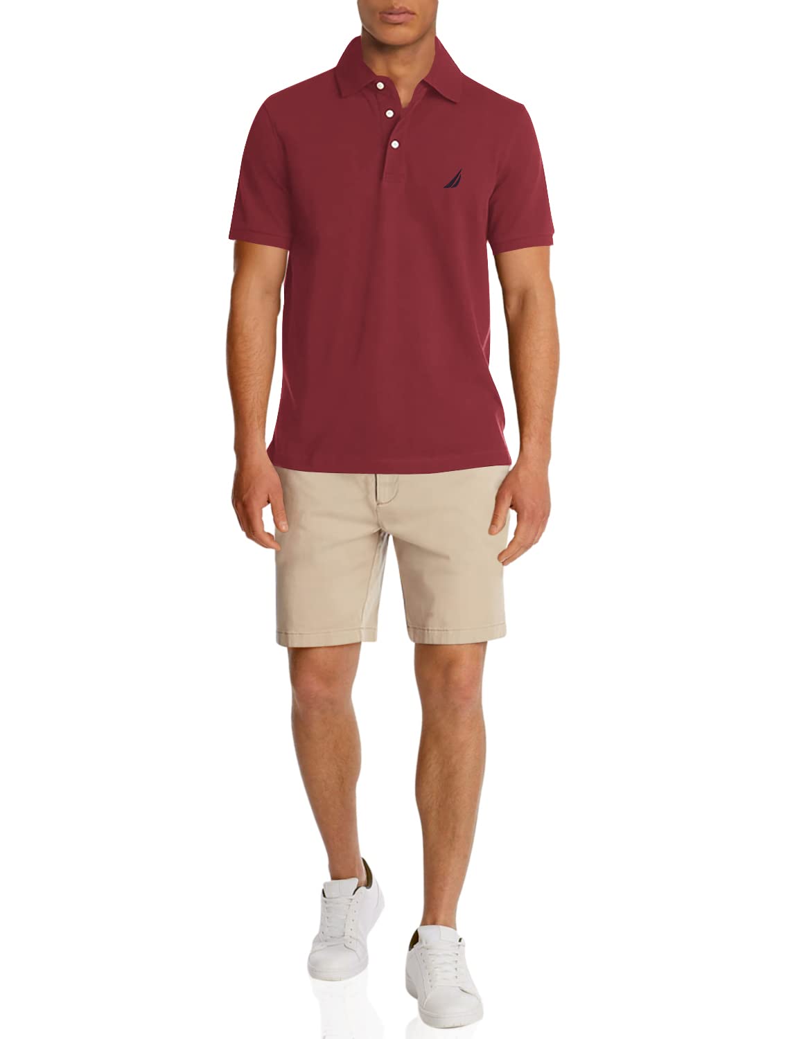 Men's Short Sleeve Solid Stretch Cotton Pique Polo Shirt