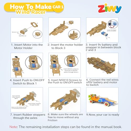 Image of Stem Toy Wind Racer (Pack of 2)| Toys for Boys 7-14 Years | Science Experiment kit | Educational Toys for 3 Year Old | Puzzle Game for Kids 7 to 10 Years