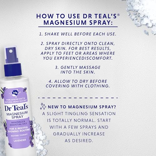 Dr Teal's Magnesium Lavender Spray with Natural Dead Sea Salt, 8 fl oz (Pack of 2) - image 5