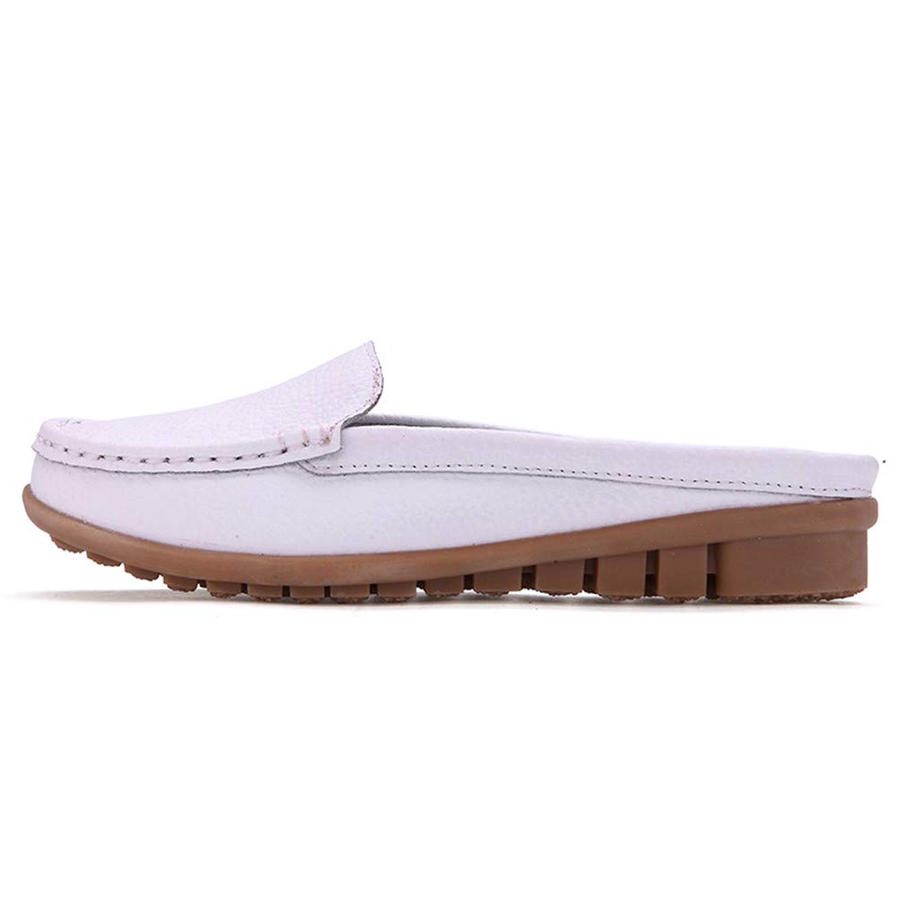 Pantuflas para mujer, transpirables, sin cordones, con borlas, de piel, casuales, para mujer