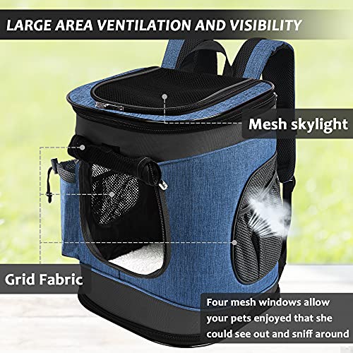 Kato Tirrinia Haustier Hund Träger Rucksack, Haustier Tragetasche mit Mesh für mittelgroße Hunde Katzen, 1.5lbs Welpen Träger tragbare Reisetasche