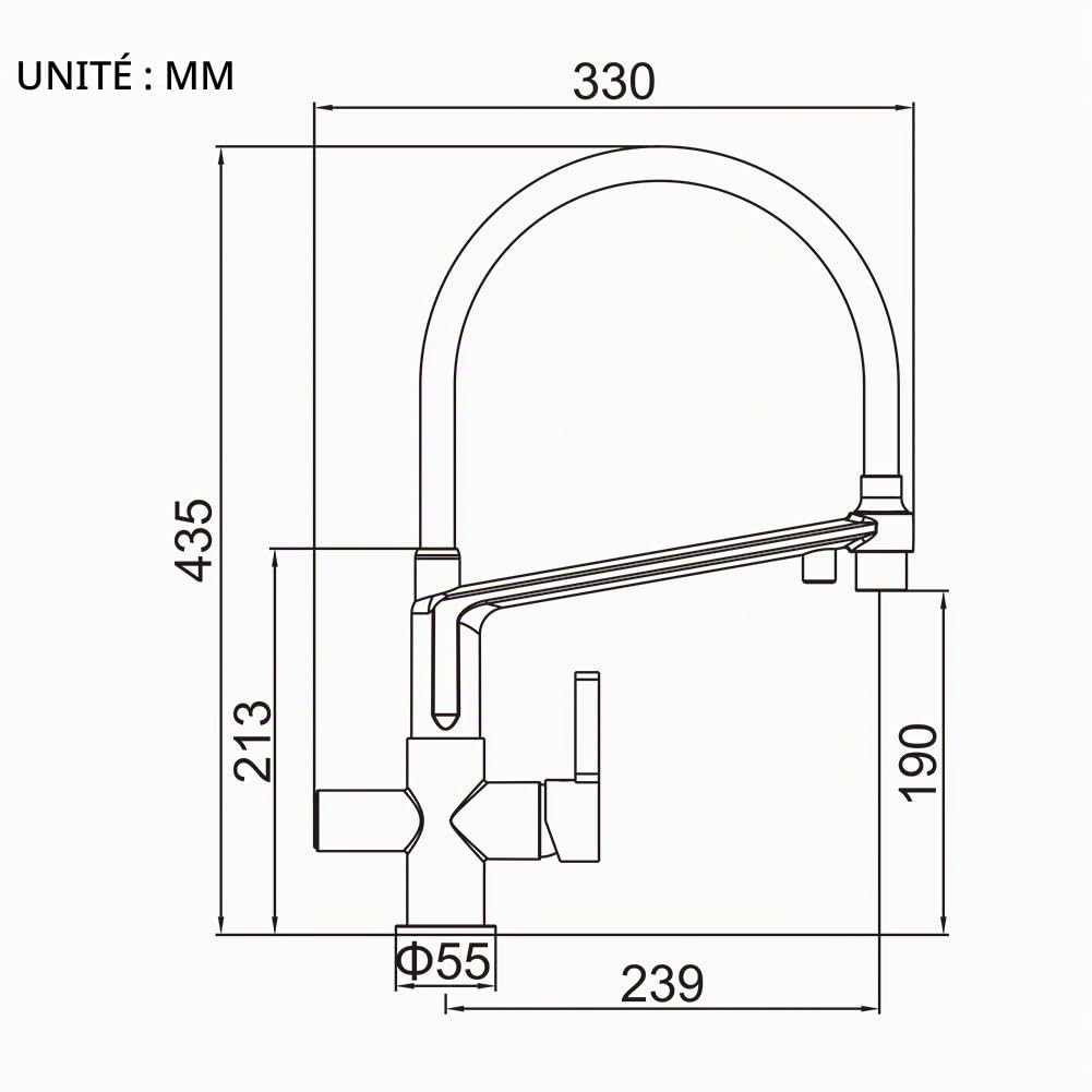 GRIFEMA G4010B-2 Dover, Mitigeur d'évier 3 Voies pour Purificateur D'eau à Filtre, Robinet de Cuisine Noir avec Douchette, 3/8 de pulgada, Exclusivité Amazon