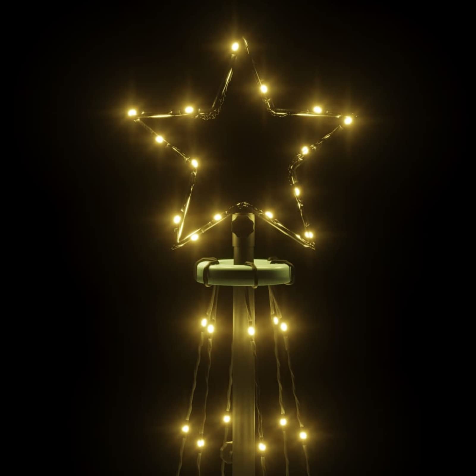 Tidyard Weihnachtsbaum Kegelform Tannenbaum Lichterbaum Weihnachtsdeko Stern Beleuchtung Außen Beleuchtet Lichterkette Warmweiß 108 LEDs 70 x 180 cm (Durchmesser x H)