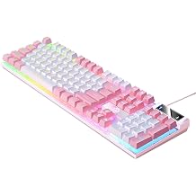 Gaming Keyboard Wired E-Sports Key Board RGB Backlit Computer Keyboard Square Key for Desktop Laptop PC Mac Game Typing