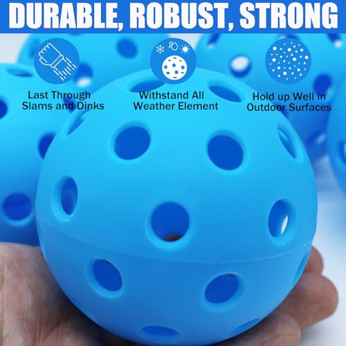 Image of Magicorange Pickleball Balls,USAPA Approved 40 Holes Outdoor Pickleballs | 6 /20 Pack with Mesh Bag for All Paddles and Courts,Weather Resistant,High Elasticity, Durable Seamless Design,Easy to Control