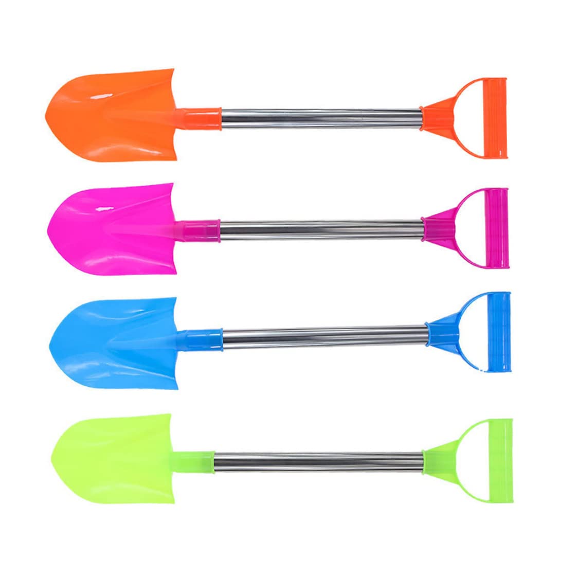 Set Pala da Neve per Bambini 4 Pezzi, Vanghe da scavo in plastica con Manici in Acciaio Inossidabile, Colori Casuali