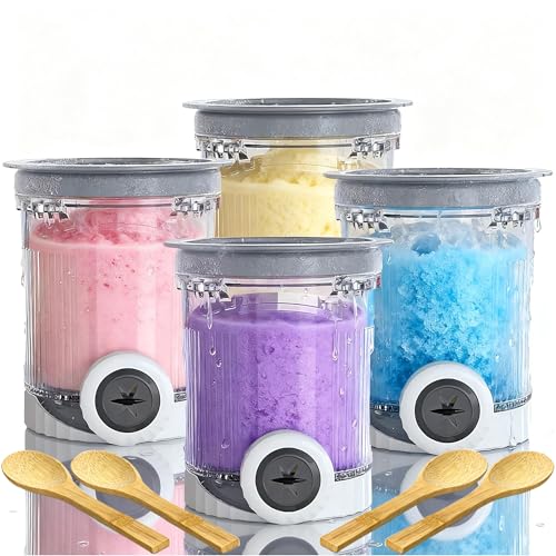Copos e tampas de substituição para sorvete de 680 g, compatível com Ninja Swirl da Creami NC700 NC701 Series sorvete e máquina de servir macio, pode ser lavado na lava-louças, livre de BPA, pacote