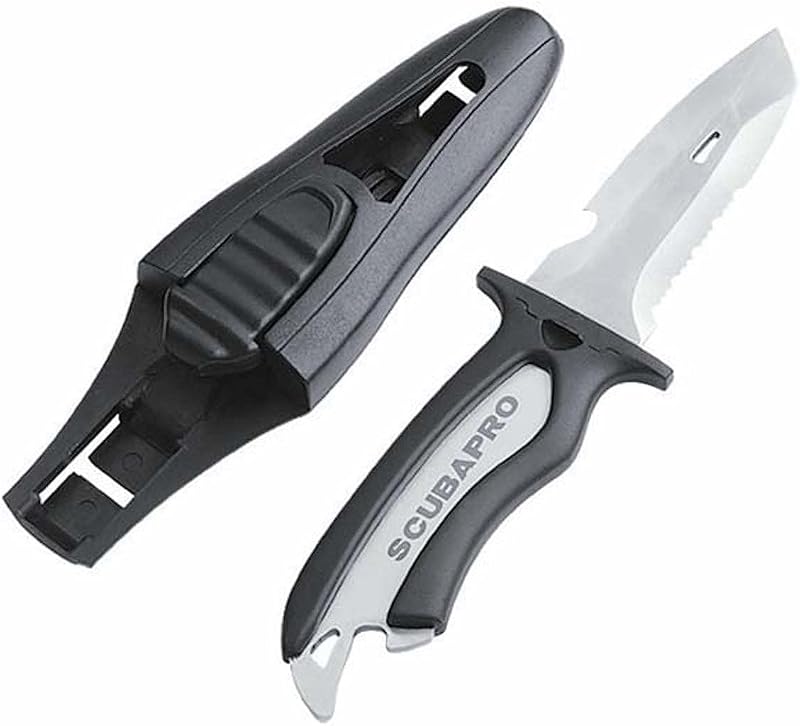 SCUBAPRO Mako Cuchillo de buceo de acero inoxidable con hoja de 3,5 pulgadas