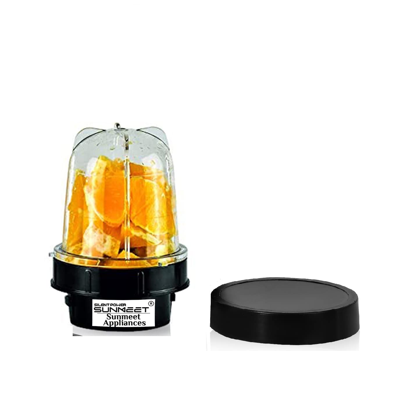 Small Bullet Jar for Mixer Grinder Set of 1 (350 ML) ABS Transparent Plastic Mixer Juicer Jar, Black- NSA12-image-45