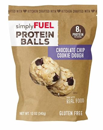 Chocolate Chip Cookie Dough Protein Balls, 12 oz High Protein Snack Bites, Soft & Chewy, Energy Boosting Snack for On-the-Go, Dessert-Inspired Flavor