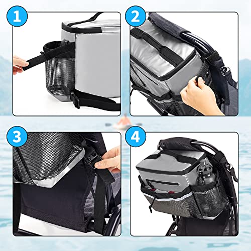 Hodrant Kayak Cooler, Waterproof Kayak Cooler Behind Seat, Kayak Chair Back Cooler Bag For Lawn-Chair Style Seat, Splash Seat Ice Chest Cooler For Kayaking, Fishing & Beaches, Silver, Bag Only #TOP1