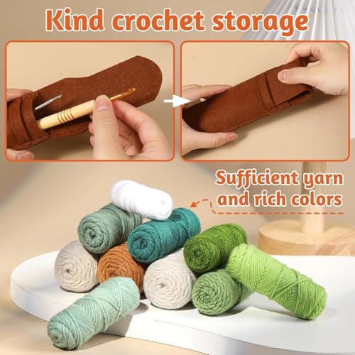 Mnuizu Crochet Kit for Beginner, 6 PCS Coaster Crochet Kit by Mnuizu - Image 4