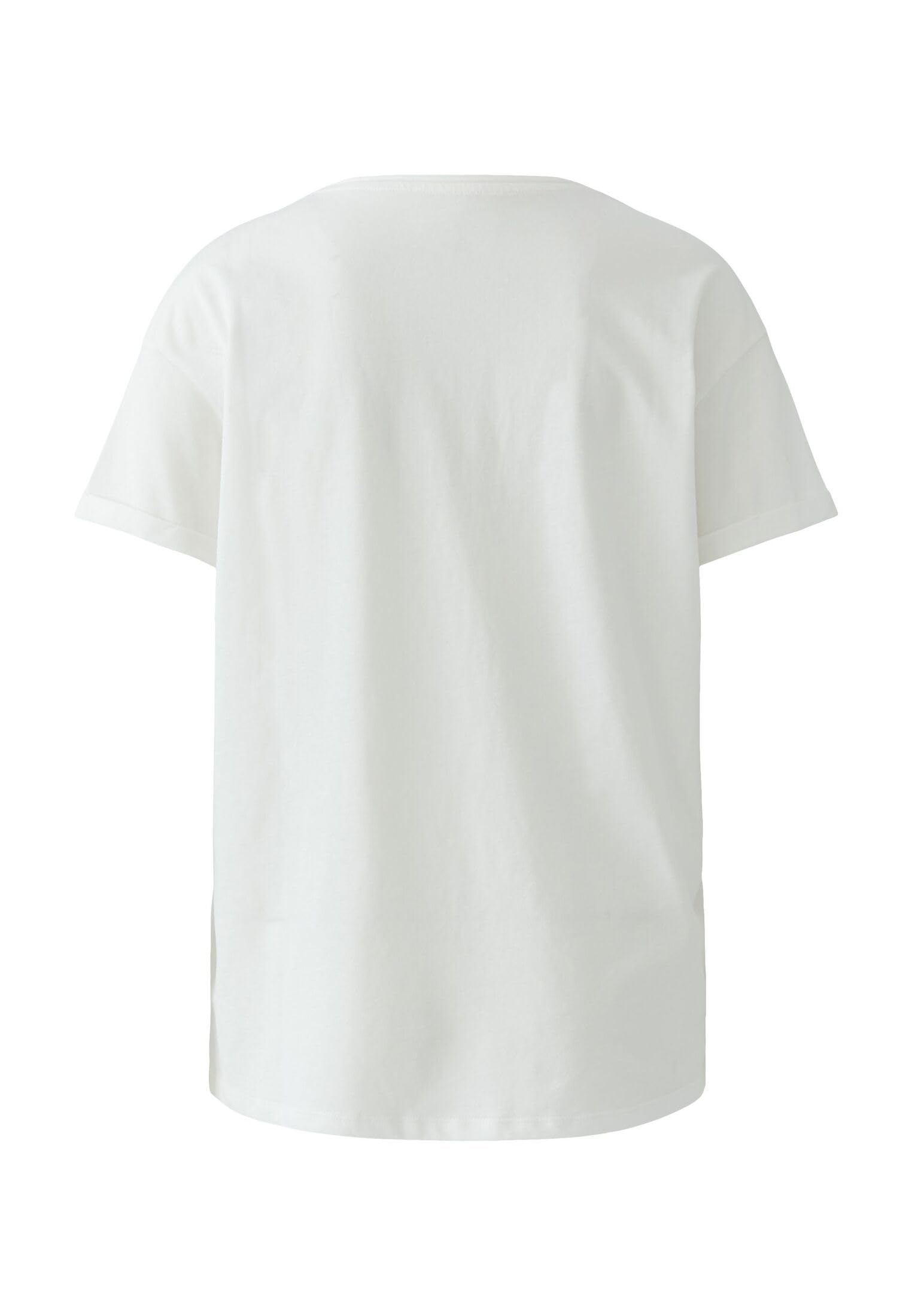 Oui Damen T-Shirt Boxy geschnitten Platziertes Motiv