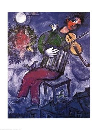 Marc Chagall - Blue Violinist Art Print