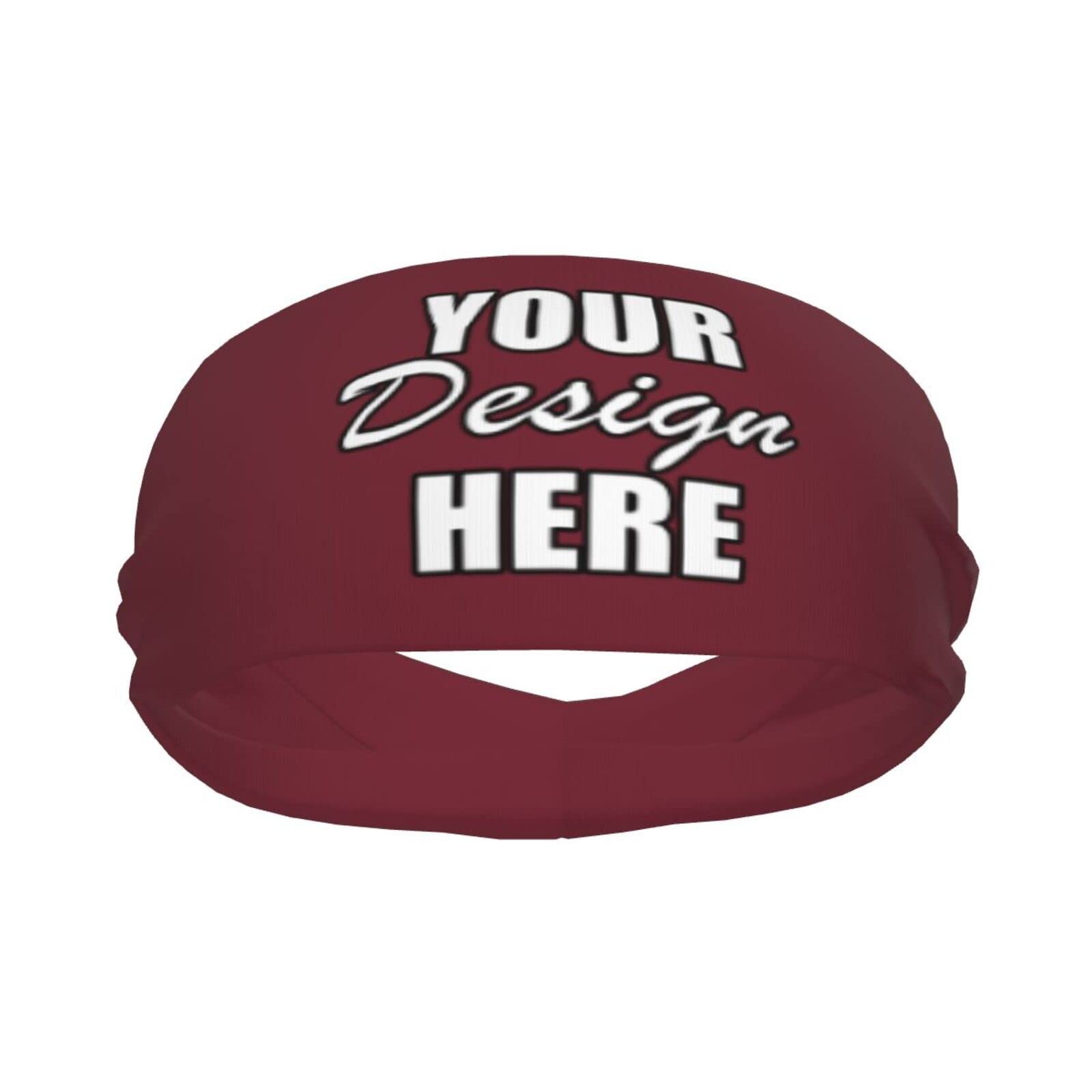 Custom Sport Headbands for Men & Women Personalized Add Your Image Logo Stretchy Sweatband for Gym, Running, Cycling, Yoga, Basketball, Football