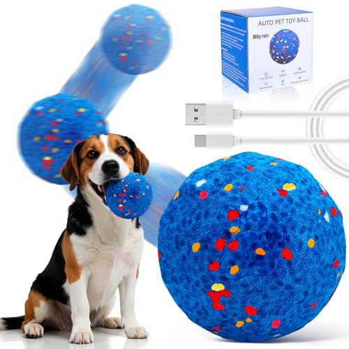 Mity Rain Interactive Dog Toy E-TPU Bouncy Ball Blue