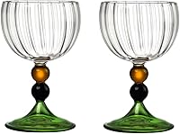 Vista 13 de Juego de copas de vino creativas de grano vertical, copas de champán, cócteles, tazas de café, cristalería para el hogar, bar/fiesta, verde, 4