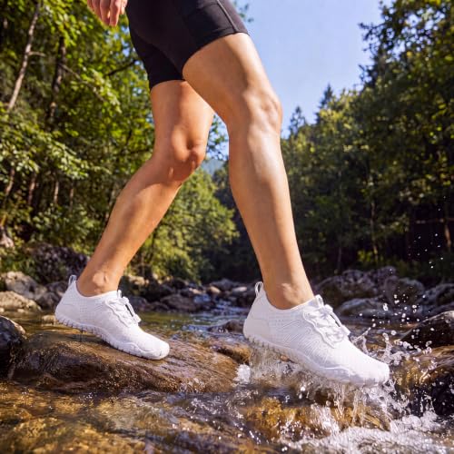 Image of Hike Barefoot Water Shoes for Women Men Footwear, Quick Dry Wide Toe Box Pro Beach Swim Athletic Sports Shoes, Non-Slip Lightweight Aqua Shoe for Pool Hiking Walking Kayaking Diving Surfing
