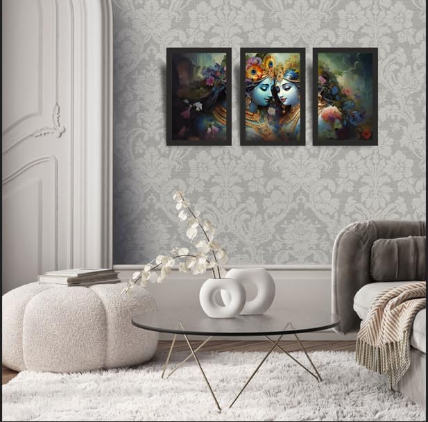 Radha Krishna Wall Art Set of 3