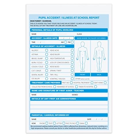A5 Duplicate School Accident Report Book Cover