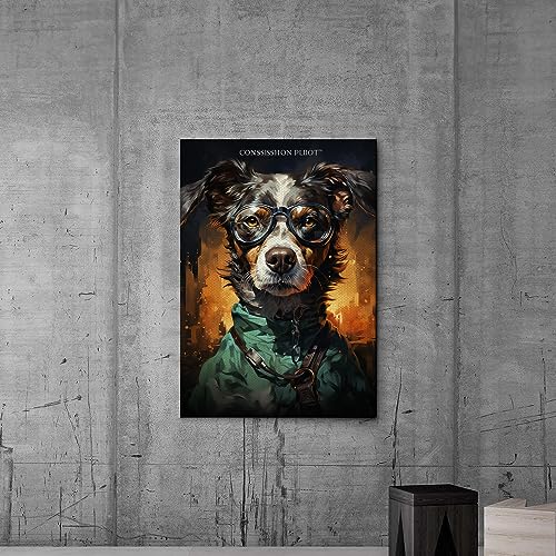 Custom Dog Portrait Canvas, Customized Canvas Pictures from Upload Picture, Personalized Pet Gift Canvas Prints with Your Photos, Custom Dog Wall Decor for Living Room, Housewarming Gift