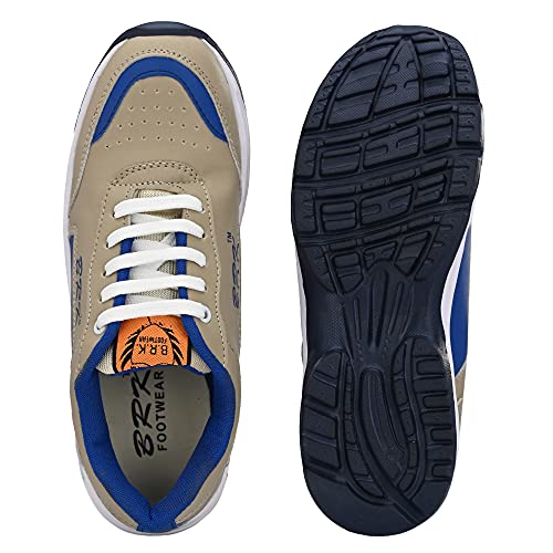 Image of BRK Footwear Men's Blue Running Sports Shoes | Lace-Up Lightweight Sneakers | Rubber Sole | Cushioned Gym Walking Casual Athletic Shoes for Men