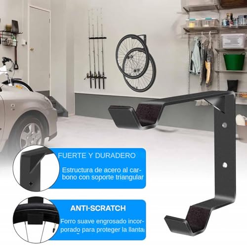 Soportes de pared para neumáticos de acero resistente en garaje 4