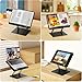 BESIGN BS01 Book Stand for Reading, Adjustable Book Holder, Ergonomic Laptop Stand with Elastic Page Clips for Music Scores, Recipe, Tablet, Laptop (Black)