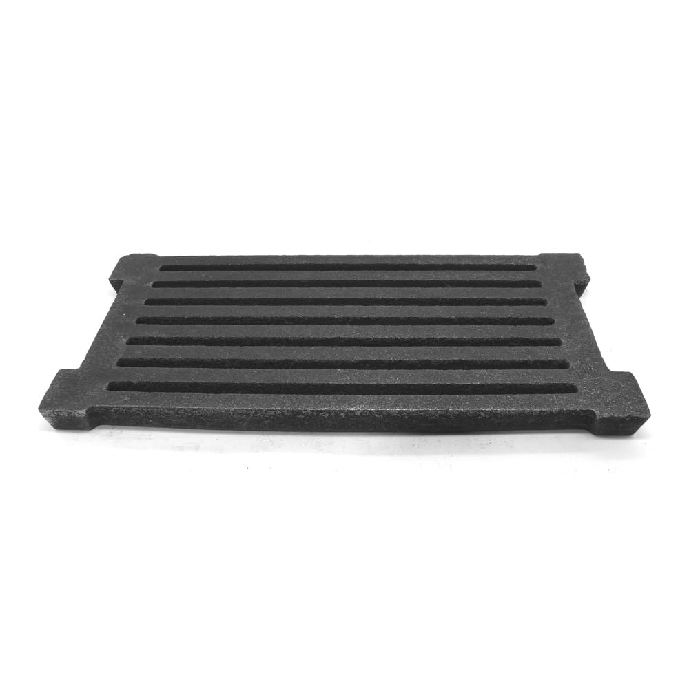 SEZAM Parrilla de Hierro Fundido para Horno o Chimenea, 40 x 20 cm, Plateada, Rejilla para Horno o Chimenea